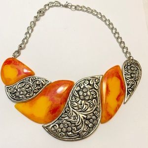 Resin Amber Choker Necklace